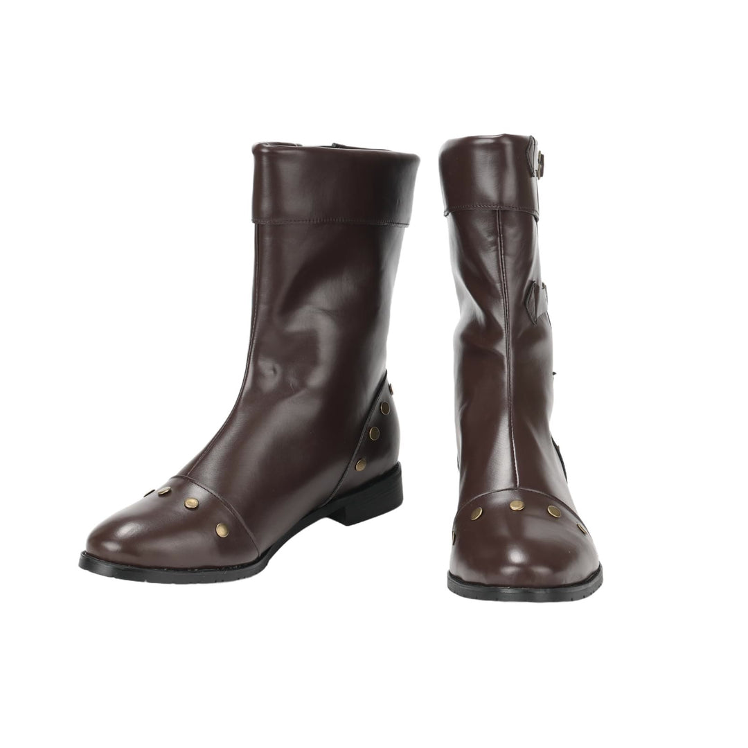 WorldNorse Herren-Stiefel aus PU-Leder im Vintage-Stil mit Nieten - image 7