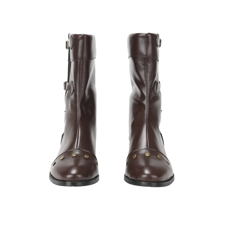 WorldNorse Herren-Stiefel aus PU-Leder im Vintage-Stil mit Nieten - image 8