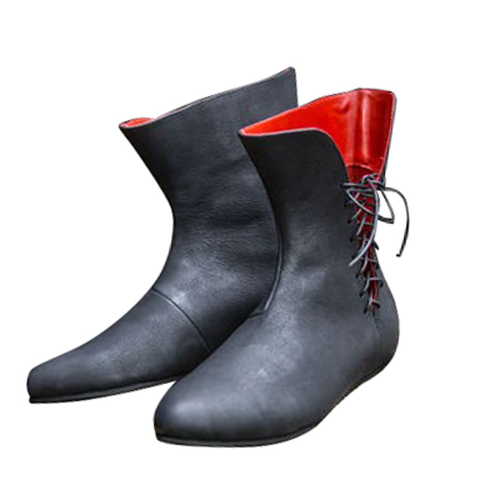 WorldNorse Herren-Lederstiefel mit spitzer Zehenpartie und Schnürung - Schwarz - US 13 - image 0