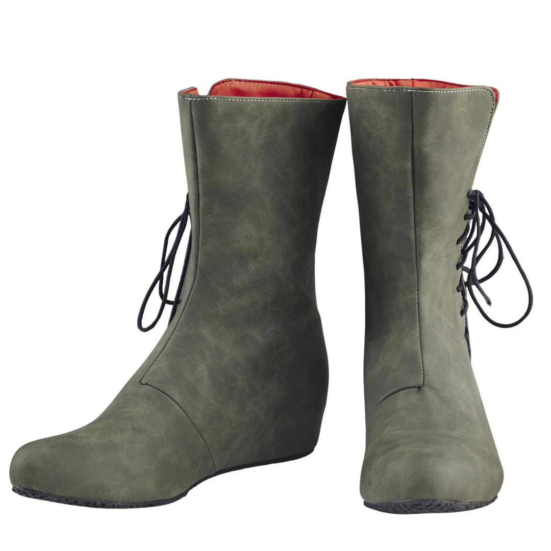 WorldNorse Herren-Lederstiefel mit spitzer Zehenpartie und Schnürung - Grün - US 13 - image 9