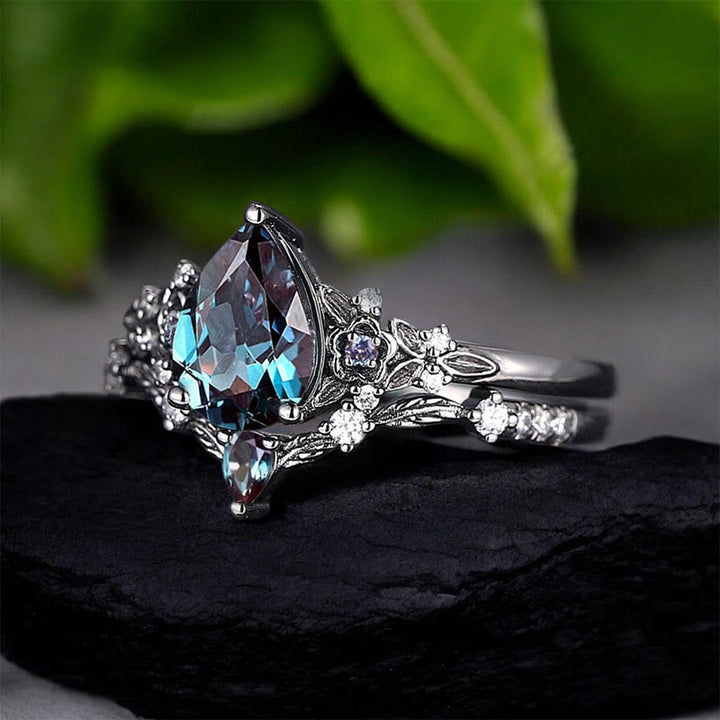 WorldNorse Nordisches Florales Alexandrit-ringset - image 6