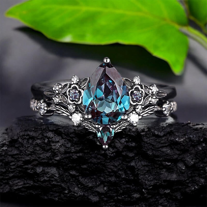 WorldNorse Nordisches Florales Alexandrit-ringset - image 5