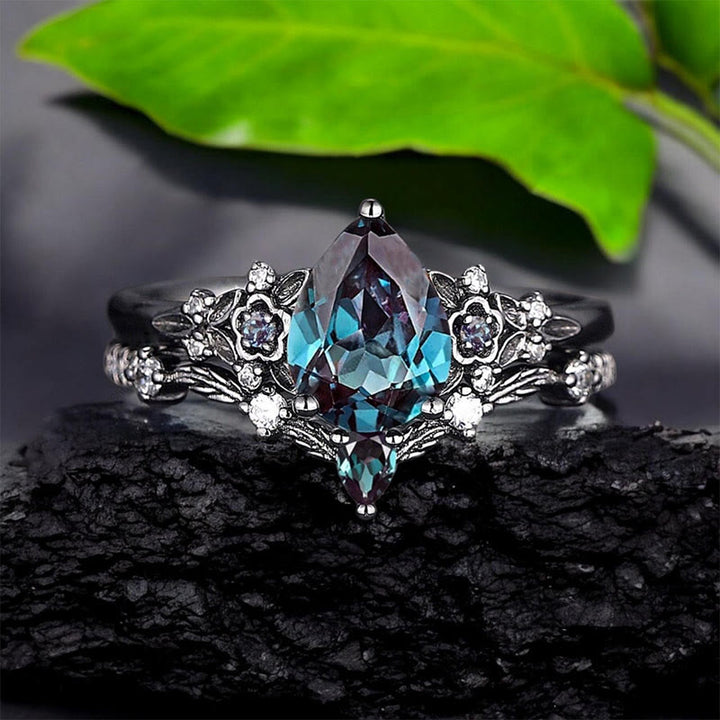 WorldNorse Nordisches Florales Alexandrit-ringset - image 5