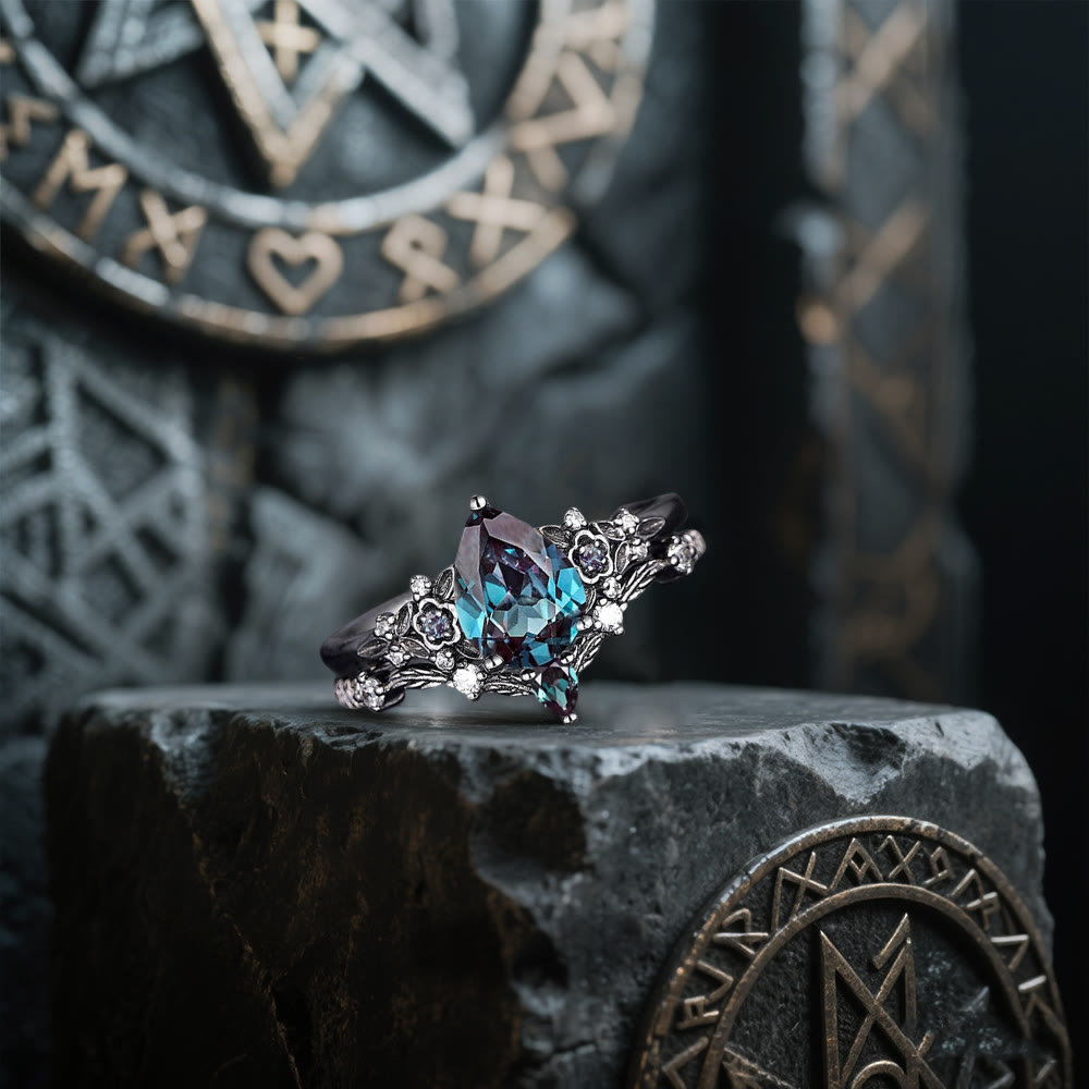 WorldNorse Nordisches Florales Alexandrit-ringset - image 4