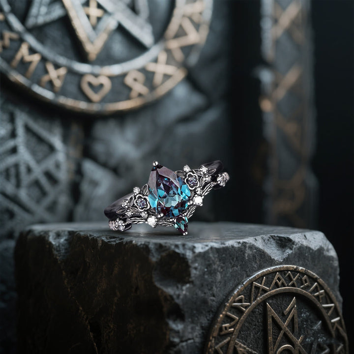 WorldNorse Nordisches Florales Alexandrit-ringset - image 4