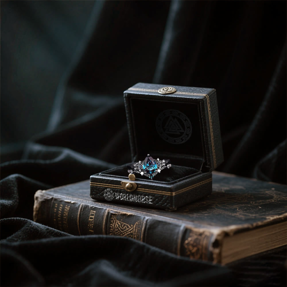 WorldNorse Nordisches Florales Alexandrit-ringset - image 3