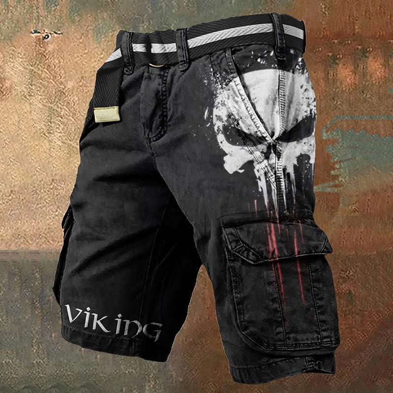 WorldNorse – Cargo-Shorts mit Totenkopf-Print - Schwarz - US/UK/AU50, EU60 (5XL) - image 2