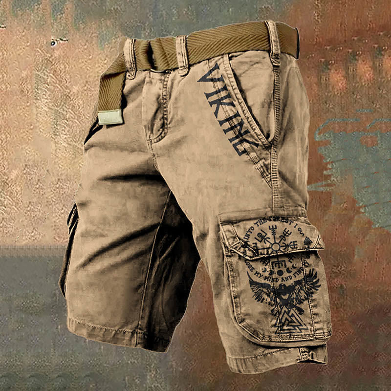 Worldnorse – Raven Valknut – Braune Cargo-Shorts - US/UK/AU50, EU60 (5XL) - image 1