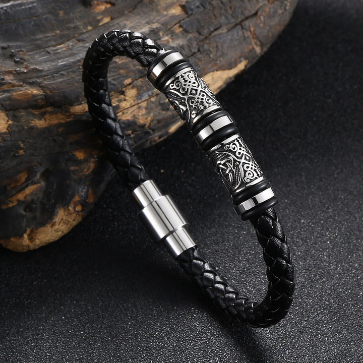 WorldNorse Vintage-Lederarmband mit Keltischer Knoten - Schwarz - 23,5 cm - image 0