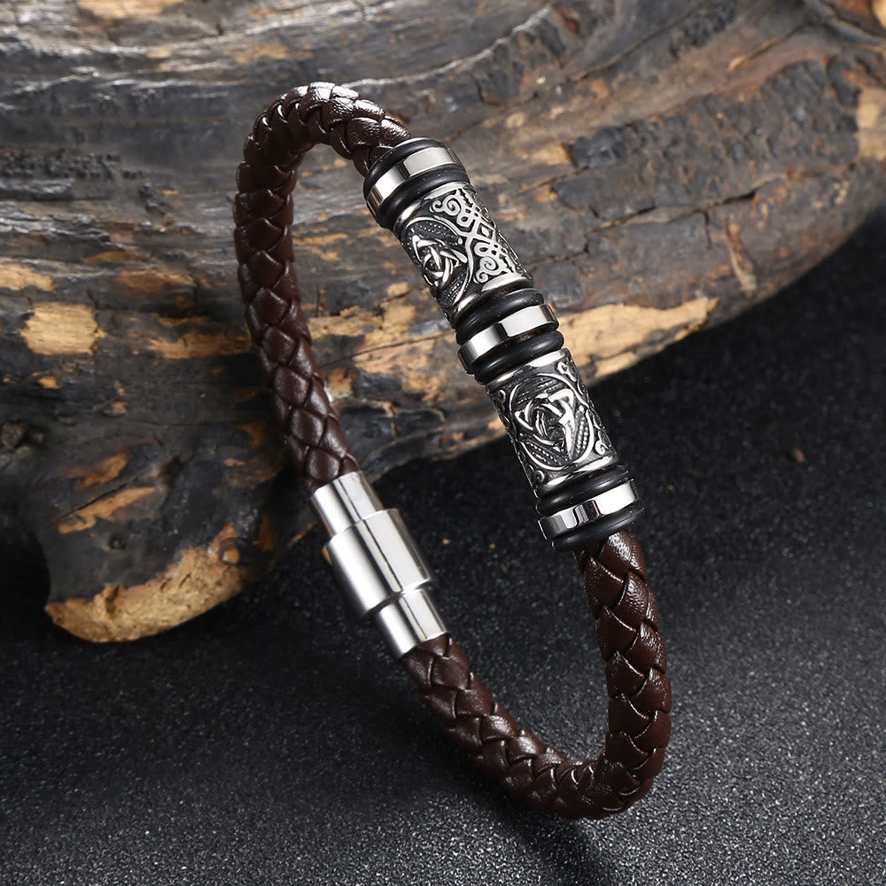 WorldNorse Vintage-Lederarmband mit Keltischer Knoten - Braun - 23,5 cm - image 11