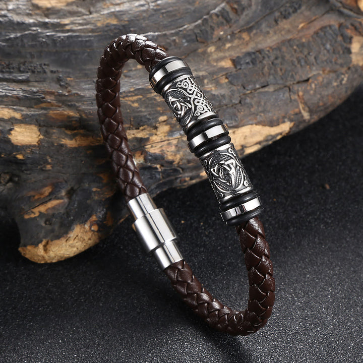 WorldNorse Vintage-Lederarmband mit Keltischer Knoten - Braun - 23,5 cm - image 11