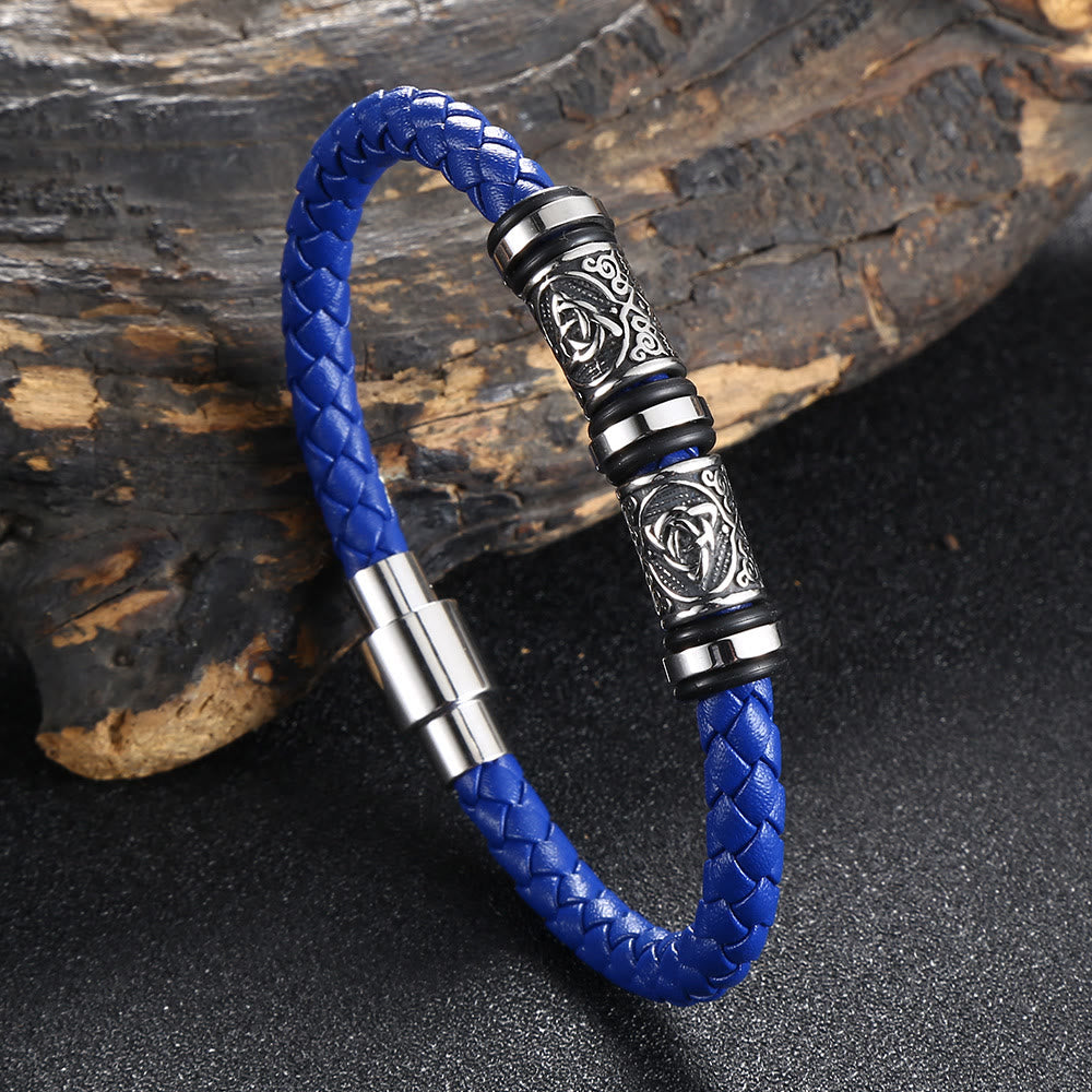 WorldNorse Vintage-Lederarmband mit Keltischer Knoten - Blau - 23,5 cm - image 7