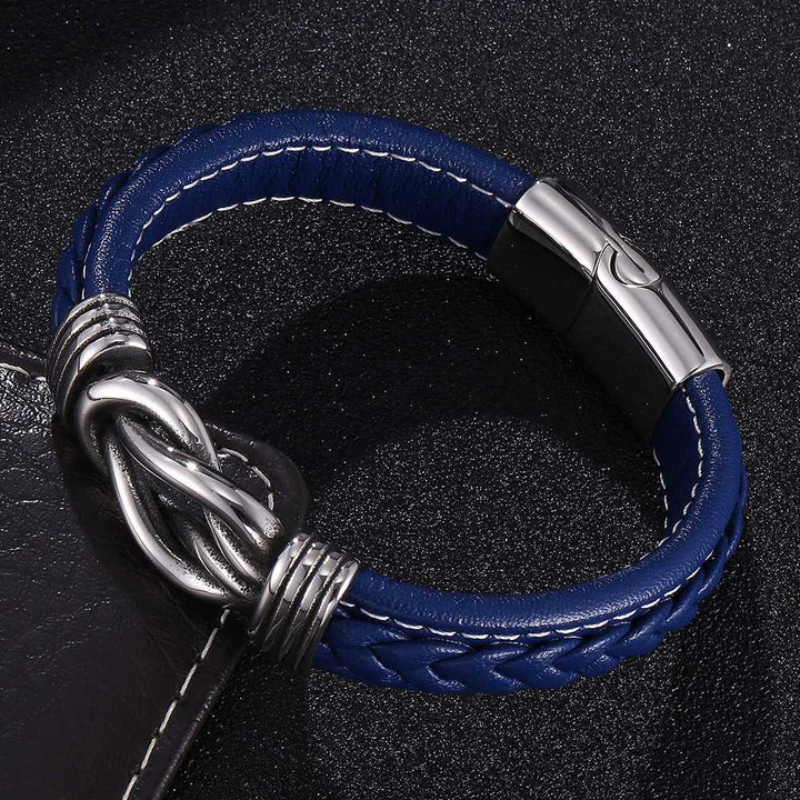 WorldNorse Herren-Lederarmband mit Unendlichkeitsknoten - Blau - 23,5 cm - image 4