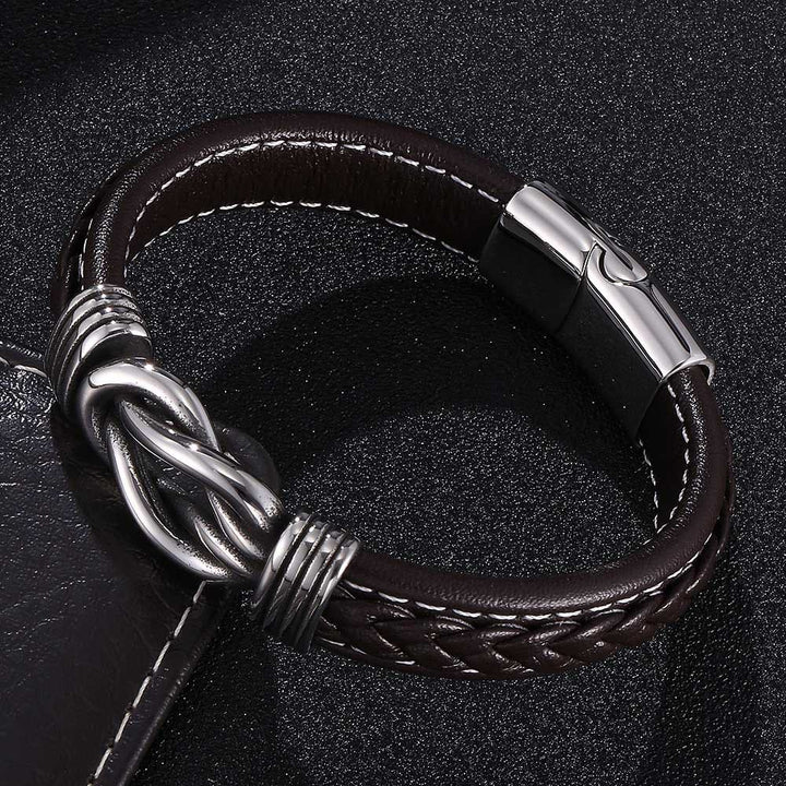 WorldNorse Herren-Lederarmband mit Unendlichkeitsknoten - Braun - 23,5 cm - image 7