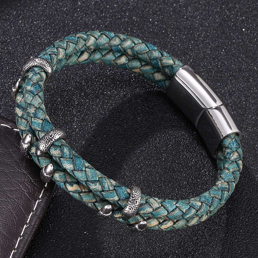 WorldNorse Doppellagiges Armband mit Drachenklaue - Grün & Silber - 23,5 cm - image 16