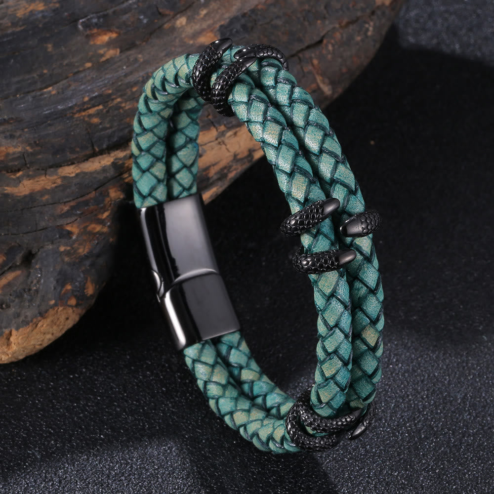 WorldNorse Doppellagiges Armband mit Drachenklaue - Grün & Schwarz - 23,5 cm - image 19