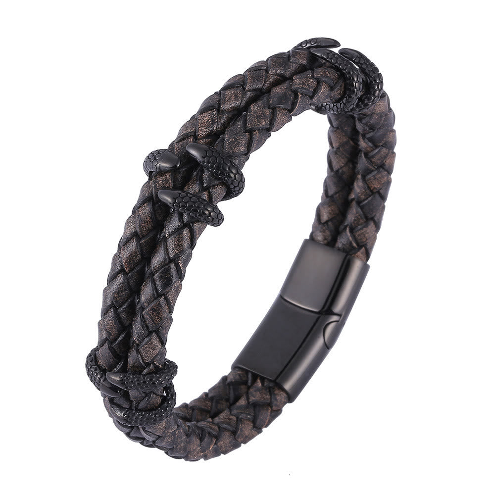 WorldNorse Doppellagiges Armband mit Drachenklaue - Dunkelgrau & Schwarz - 23,5 cm - image 16