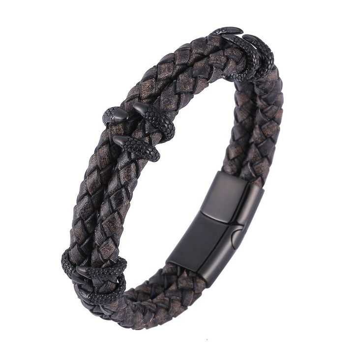 WorldNorse Doppellagiges Armband mit Drachenklaue - Dunkelgrau & Schwarz - 23,5 cm - image 16