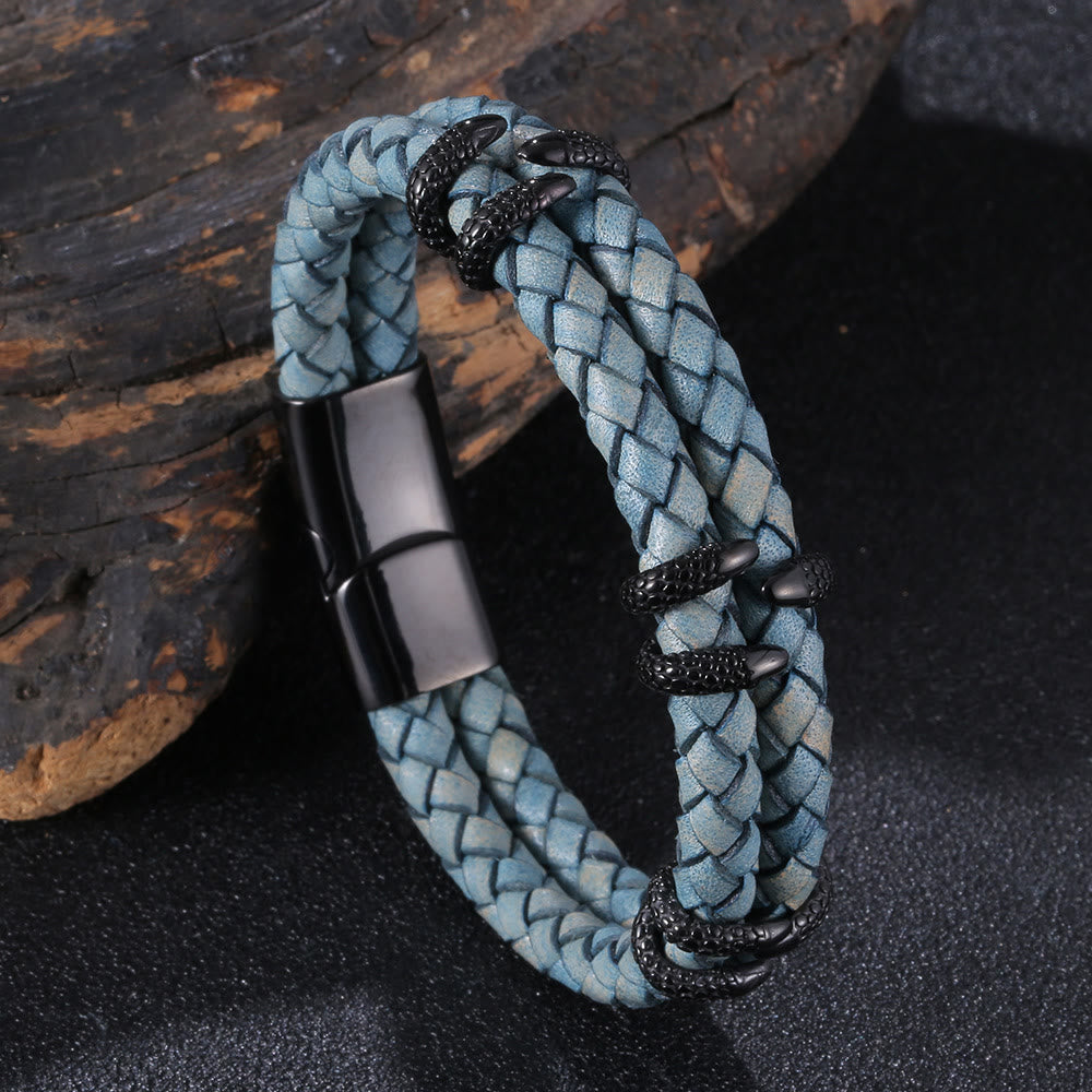 WorldNorse Doppellagiges Armband mit Drachenklaue - Blau & Schwarz - 23,5 cm - image 4