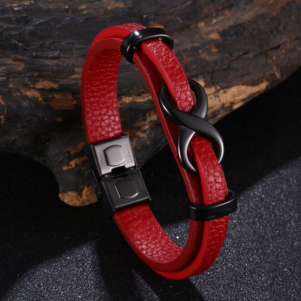 WorldNorse Glücksarmband mit der Zahl Acht - Rot & Schwarz - 20,5 cm - image 12
