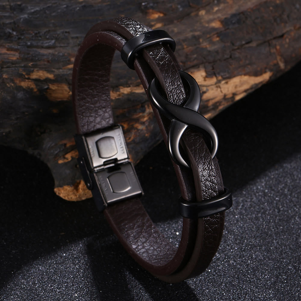 WorldNorse Glücksarmband mit der Zahl Acht - Braun & Schwarz - 20,5 cm - image 3