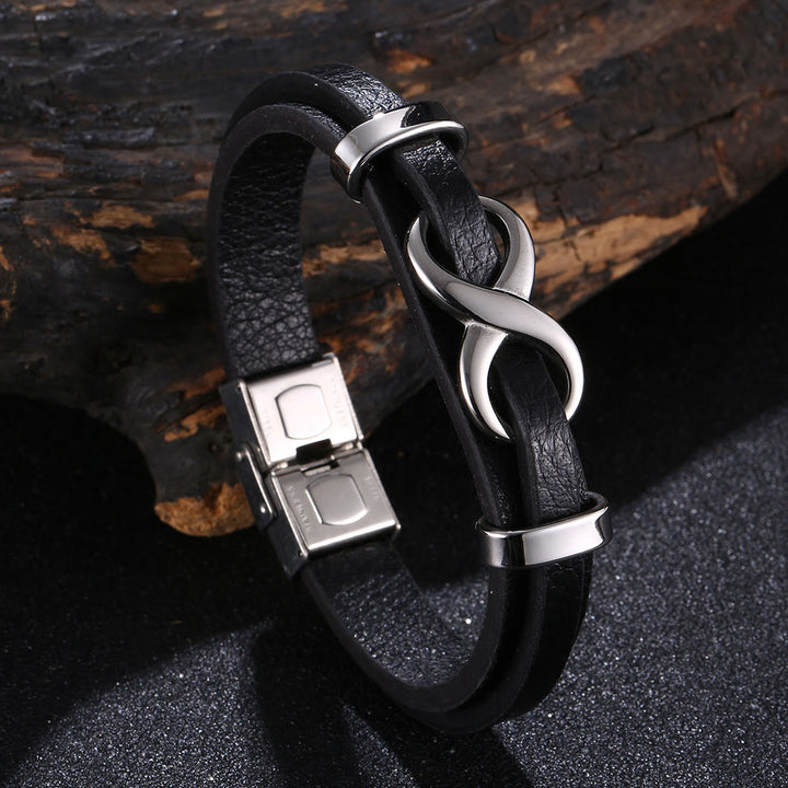 WorldNorse Glücksarmband mit der Zahl Acht - Schwarz & Silber - 20,5 cm - image 5