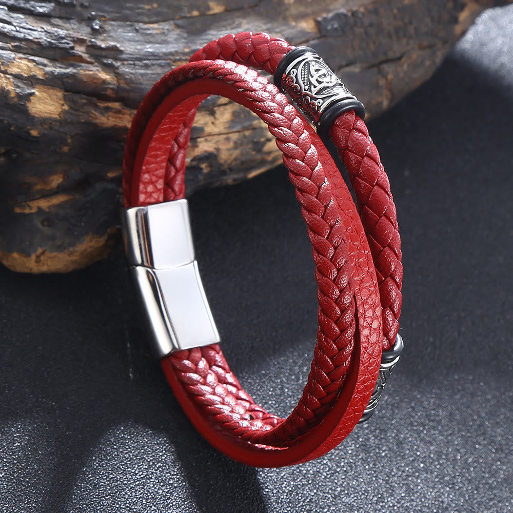 WorldNorse Armband mit dreifachem Magnetverschluss - Rot - 23,5 cm - image 5