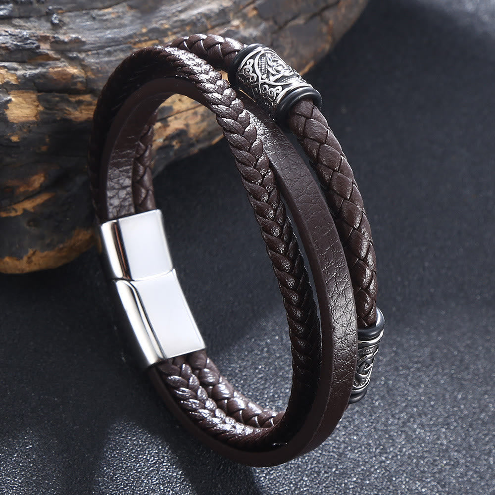 WorldNorse Armband mit dreifachem Magnetverschluss - Braun - 23,5 cm - image 7