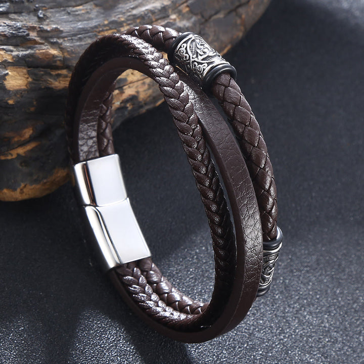 WorldNorse Armband mit dreifachem Magnetverschluss - Braun - 23,5 cm - image 7