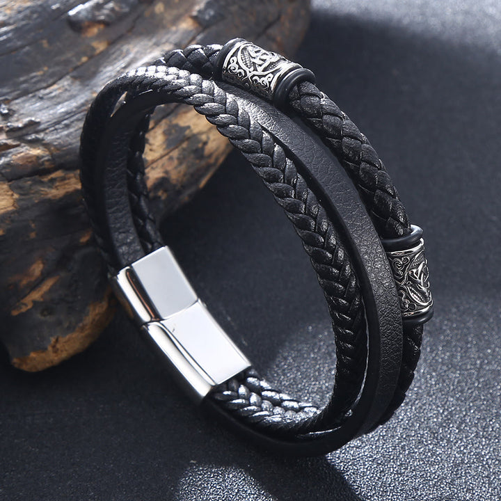 WorldNorse Armband mit dreifachem Magnetverschluss - Schwarz - 23,5 cm - image 0