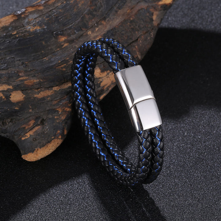 WorldNorse Doppellagiges geflochtenes Armband - Dunkelblau & Schwarz - 23,5 cm - image 13