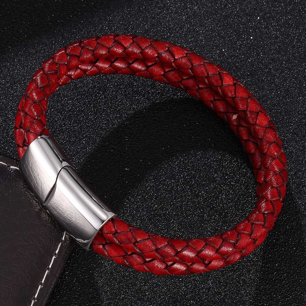 WorldNorse Doppellagiges geflochtenes Armband - Dunkelrot - 23,5 cm - image 7