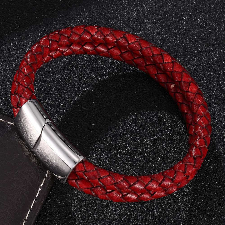 WorldNorse Doppellagiges geflochtenes Armband - Dunkelrot - 23,5 cm - image 7