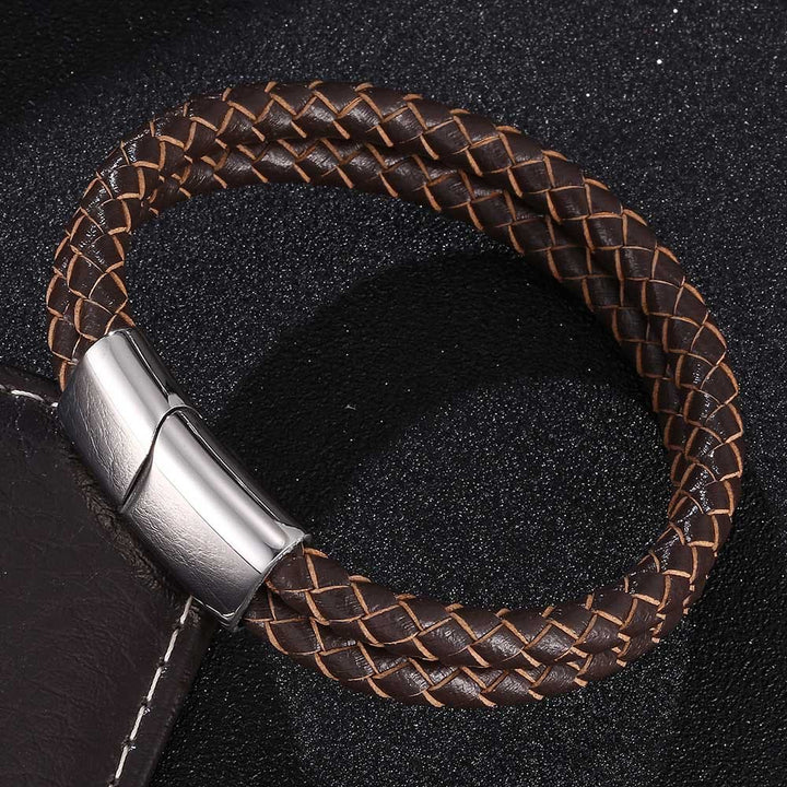 WorldNorse Doppellagiges geflochtenes Armband - Braun - 23,5 cm - image 5