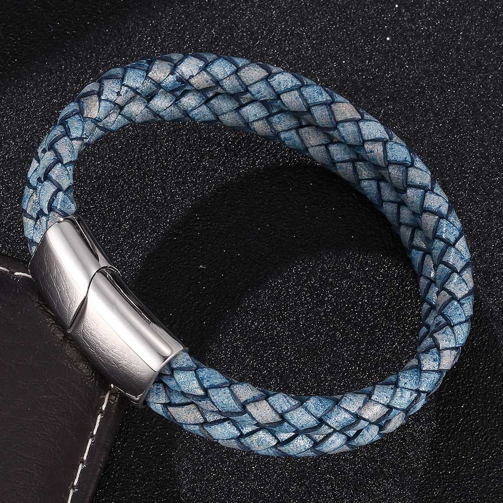 WorldNorse Doppellagiges geflochtenes Armband - Blau - 23,5 cm - image 1