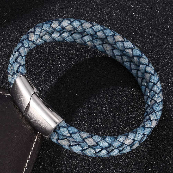 WorldNorse Doppellagiges geflochtenes Armband - Blau - 23,5 cm - image 1