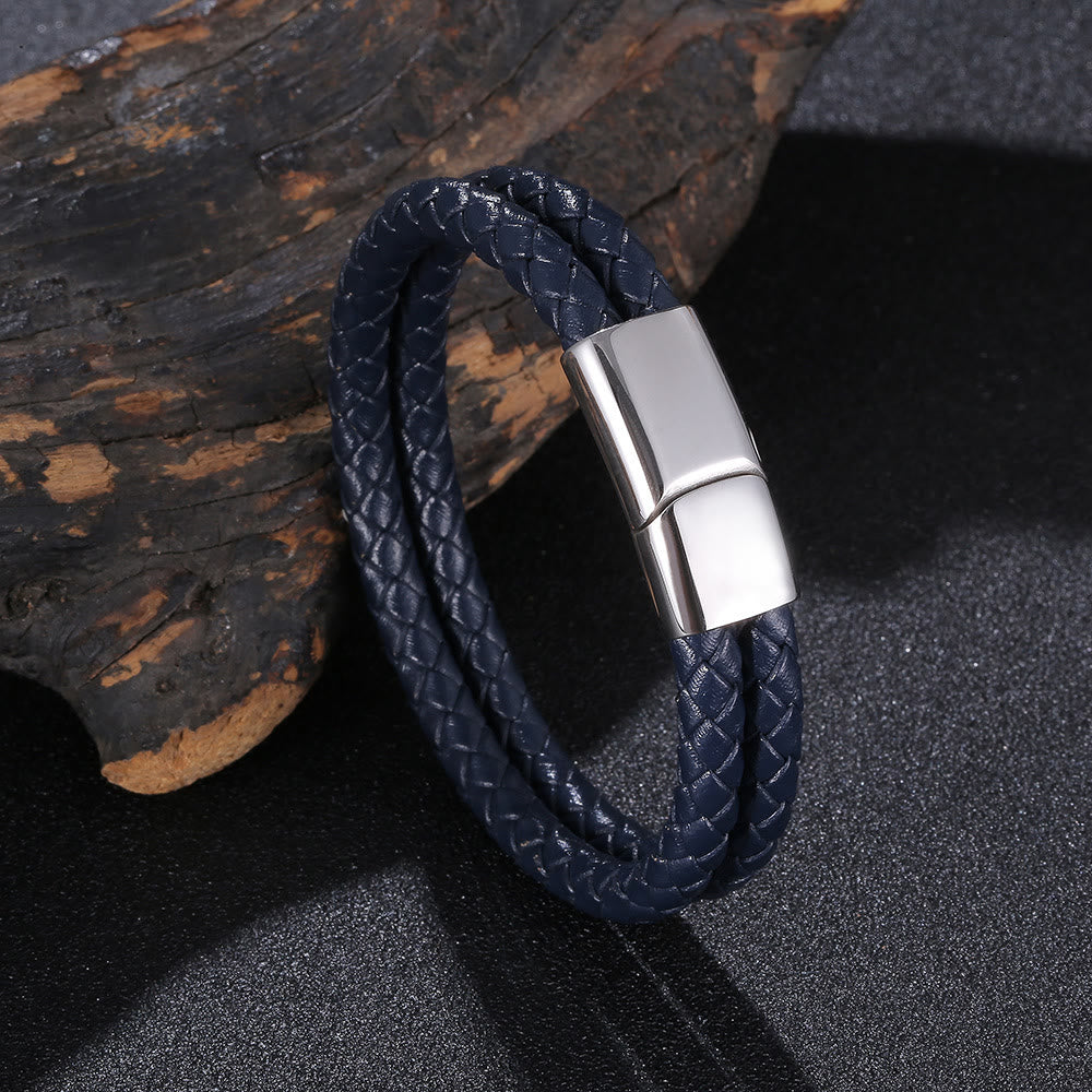 WorldNorse Doppellagiges geflochtenes Armband - Marineblau - 23,5 cm - image 15