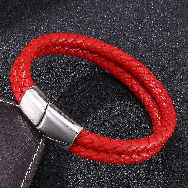 WorldNorse Doppellagiges geflochtenes Armband - Rot - 23,5 cm - image 6