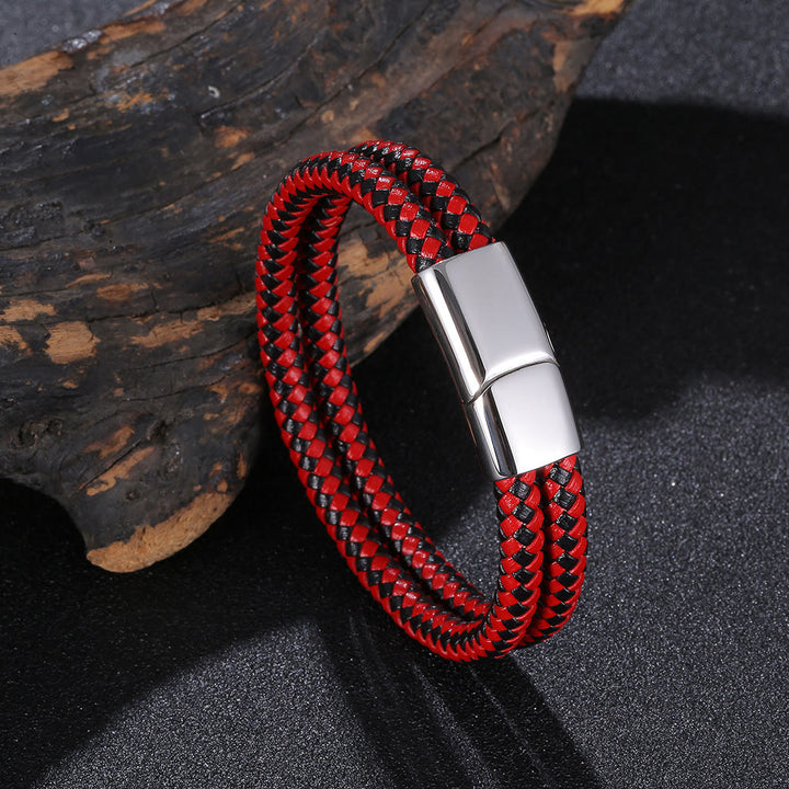 WorldNorse Doppellagiges geflochtenes Armband - Rot & Schwarz - 23,5 cm - image 13