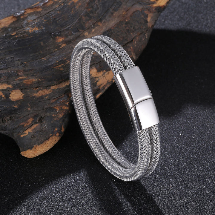 WorldNorse Doppellagiges geflochtenes Armband - Silber - 23,5 cm - image 12