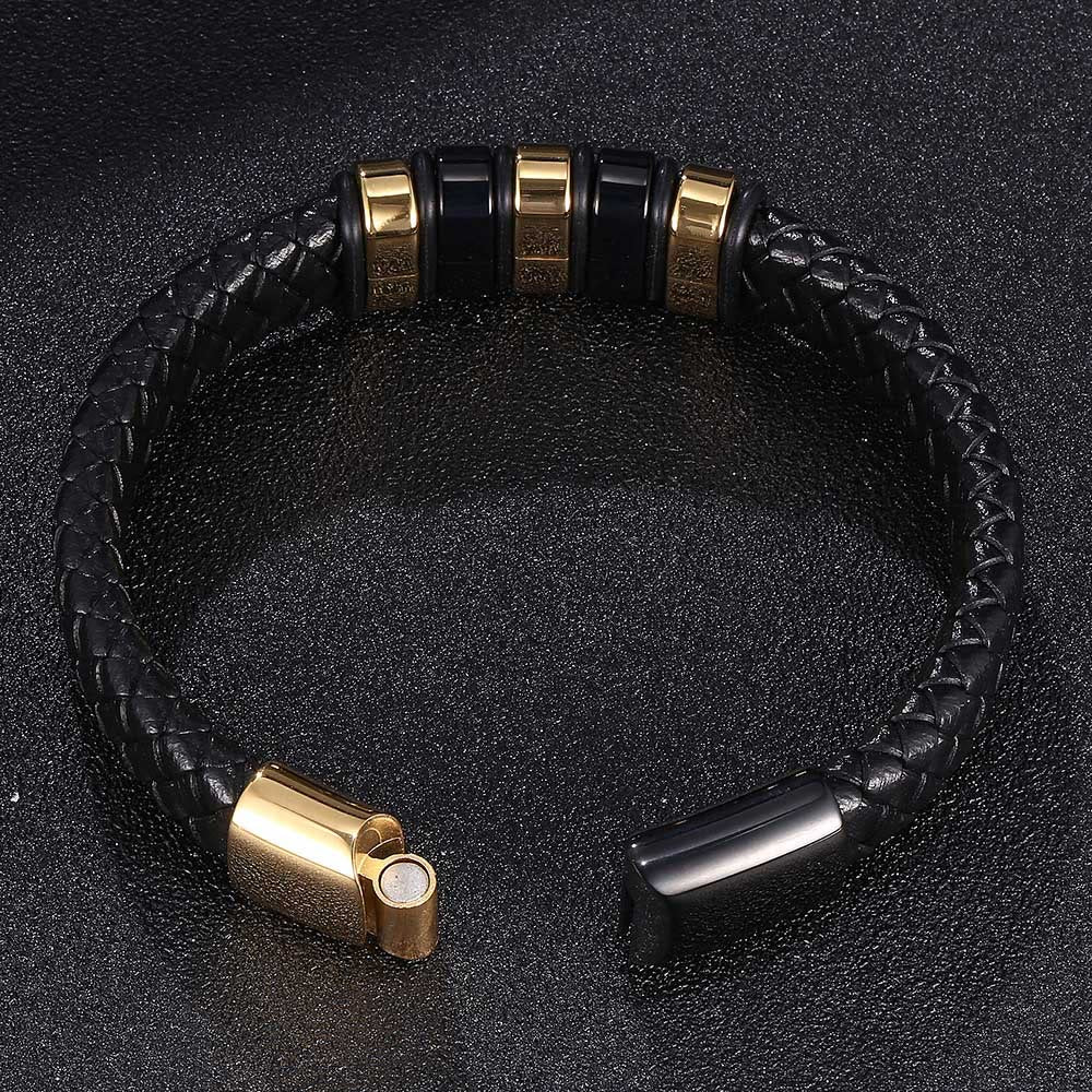 WorldNorse Schwarzes geflochtenes Lederarmband - image 2
