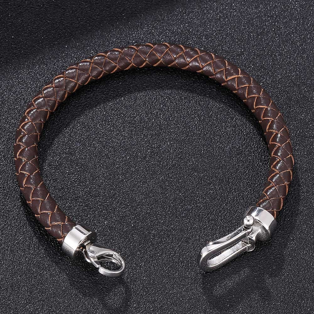 WorldNorse Geflochtenes Lederarmband mit Karabinerverschluss - image 2