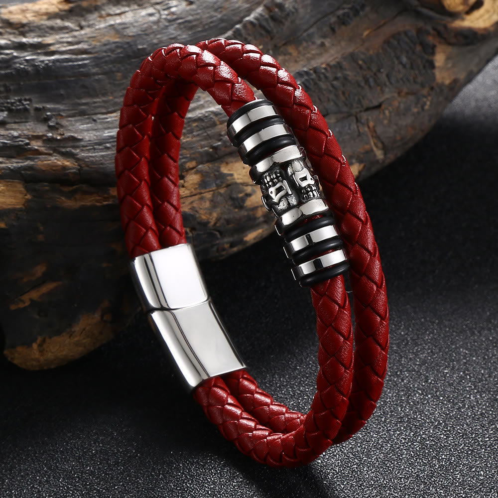 WorldNorse Magnetarmband mit Geisterkopf - Rot - 23,5 cm - image 5