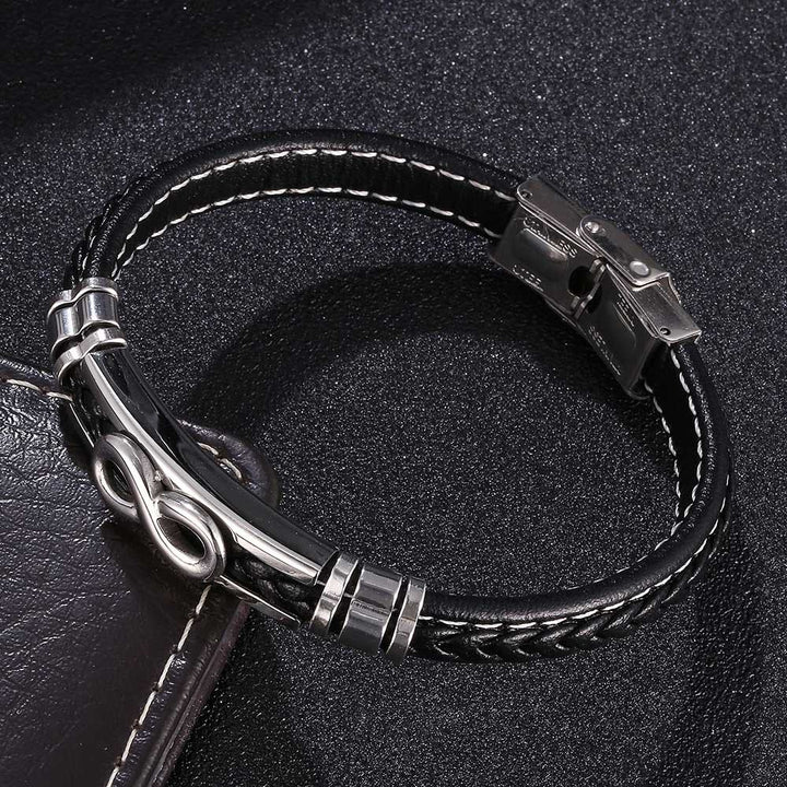 WorldNorse Infinity Eight Lederarmband - Schwarz - 22,5 cm - image 1