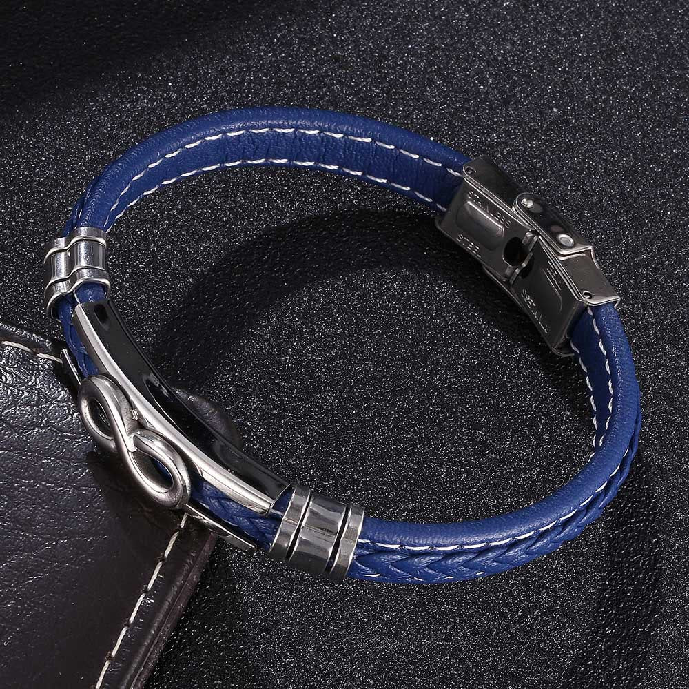 WorldNorse Infinity Eight Lederarmband - Blau - 22,5 cm - image 3