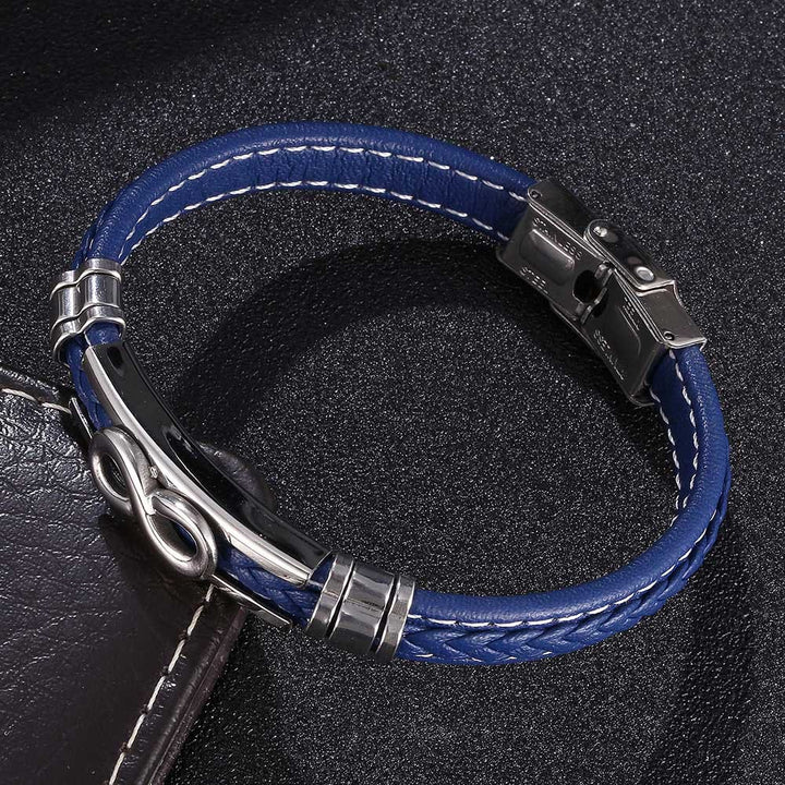 WorldNorse Infinity Eight Lederarmband - Blau - 22,5 cm - image 3