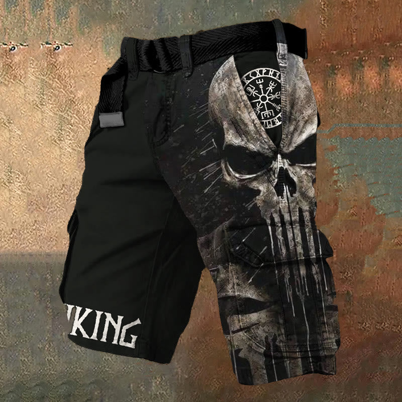 WorldNorse – Cargo-Shorts mit Rune Schädel und Schattenmotiv - US/UK/AU50, EU60 (5XL) - image 1