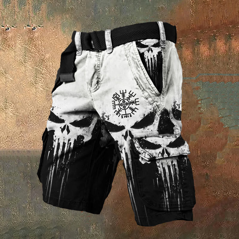 WorldNorse – Vegvisir Cargo-Shorts mit Farbverlauf in Schwarz und Weiß - US/UK/AU50, EU60 (5XL) - image 1