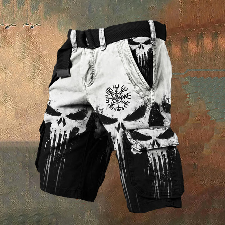 WorldNorse – Vegvisir Cargo-Shorts mit Farbverlauf in Schwarz und Weiß - US/UK/AU50, EU60 (5XL) - image 1
