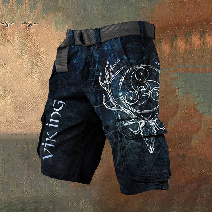 WorldNorse – Blaue Cargo-Shorts mit Wikinger-Print - US/UK/AU50, EU60 (5XL) - image 1